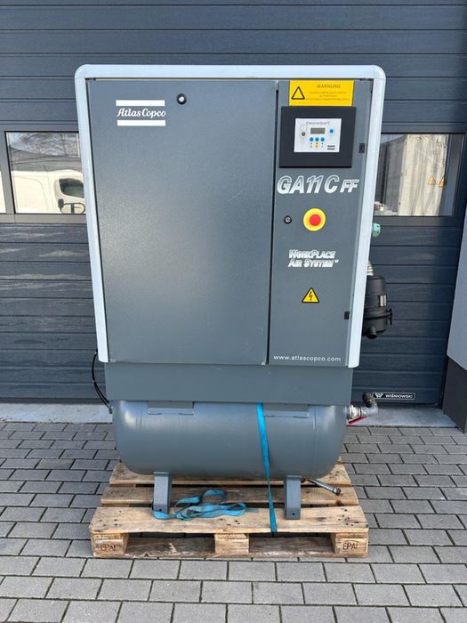 Kompresor 11KW śrubowy sprężarka Atlas Copco GA 11 FF osuszacz komplet