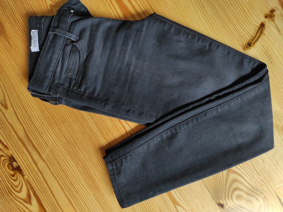 Dżinsy jeansy Gap xs krótkie, niskie grafitowe bawełna