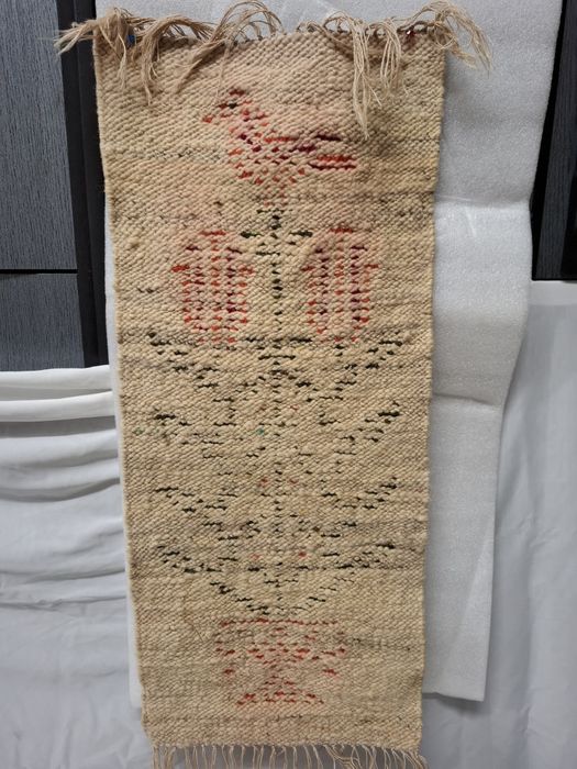 Kilim wełniany ptaszek na kwiatku prl