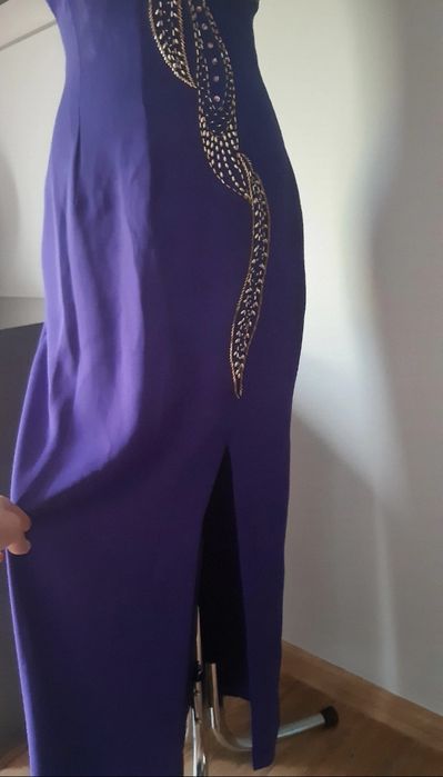 Sukienka długa wieczorowa z rozcięciem, S