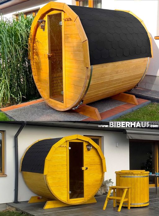 SAUNA Ogrodowa 150 cm MIKRO 2/3 osob +GRATIS Beczka 500L +Akcesoria 3 DNI DOSTAWA