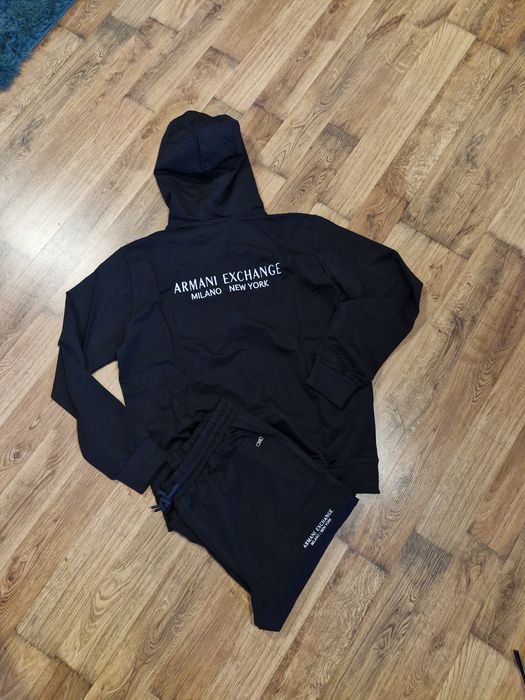 Nowy dres meski 2nitkowa bawełna bluza z kapturem suwak spodnie AX  xl