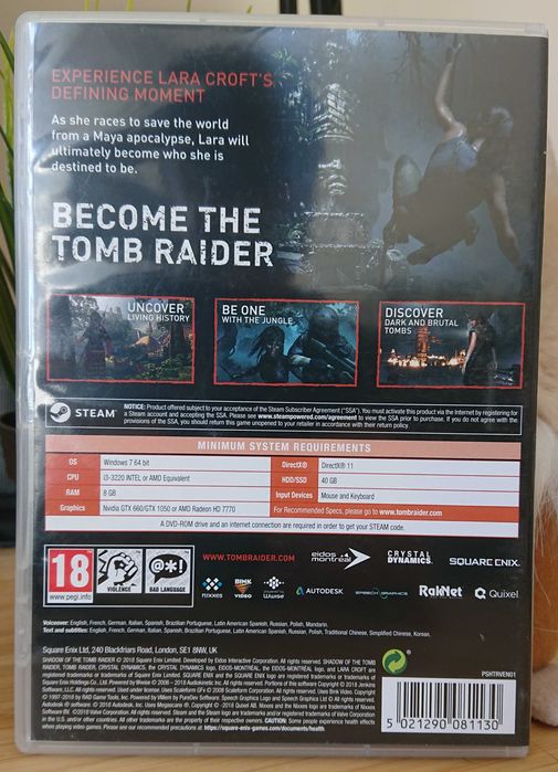 Shadow of the Tomb Raider PC Box Only