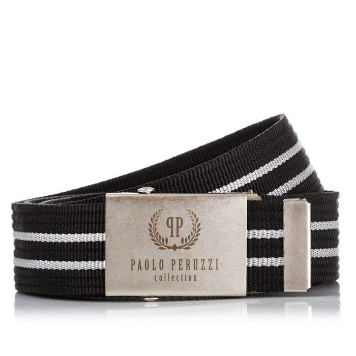 pasek męski parciany paolo peruzzi czarna pw-03-115 cm