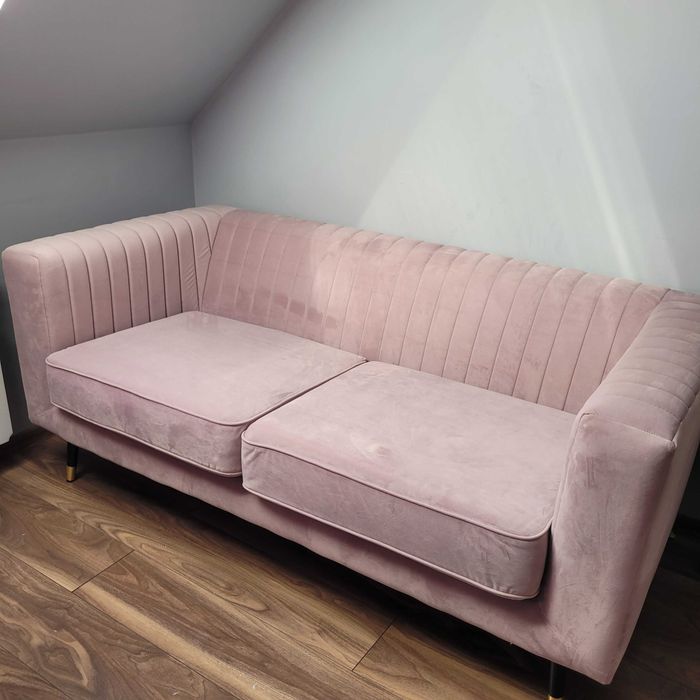 Sofa welurowa dwuosobowa/bez funkcji spania