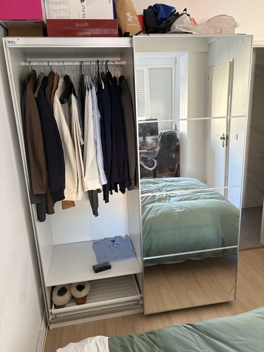 IKEA PAX portas deslizantes espelho + acessórios interiores