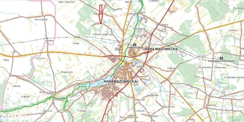 Działka Rolno-Budowlana Pasieka Wałowska K/Rawy - Widok 2