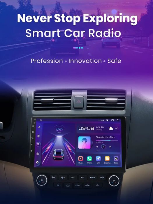 Rádio 10" android HONDA ACCORD 7 de 2/32GB CARPLAY WIFI GPS Novo