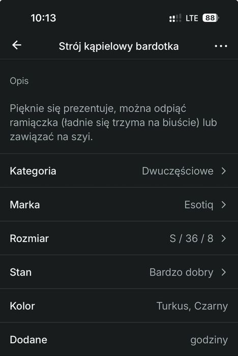 Strój kąpielowy esotiq bardotka