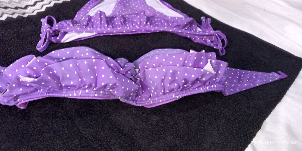 strój kąpielowy dwuczęściowy falbanki 34E