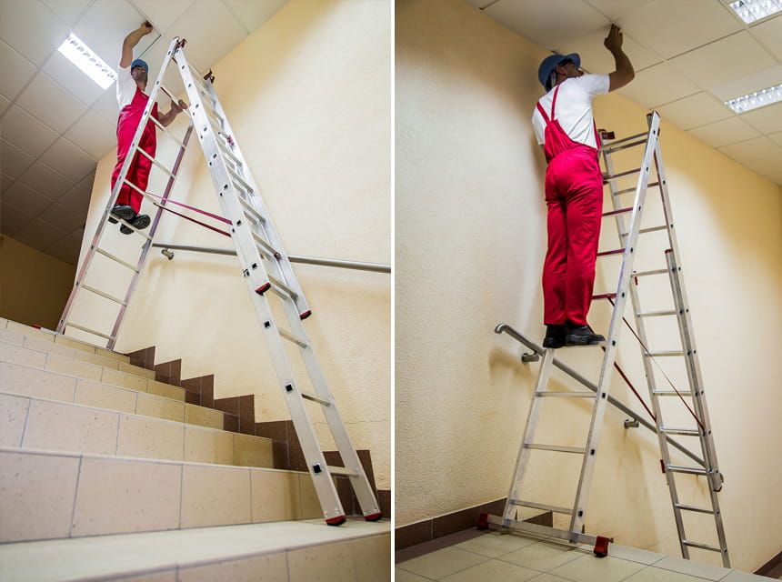 Drabina aluminiowa 3x12 HIGHER, wys robocza 9 m, na schody,nowa,wysyłka gratis
