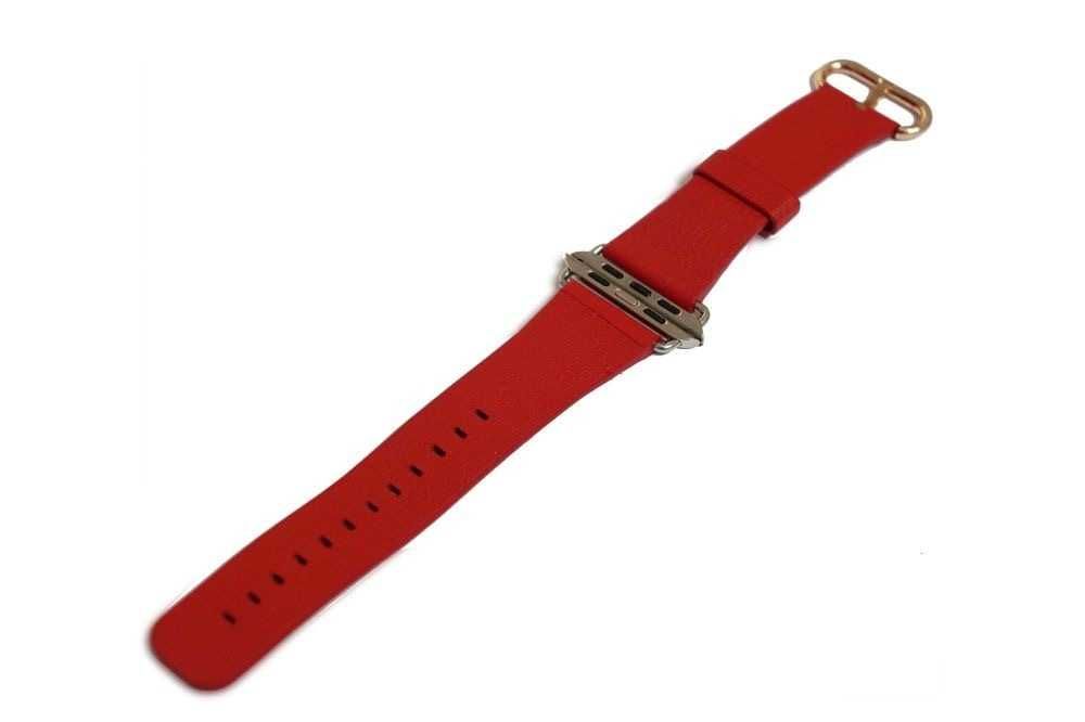 Pasek Skórzany CZERWONY Apple Watch Series 4  44mm 45mm