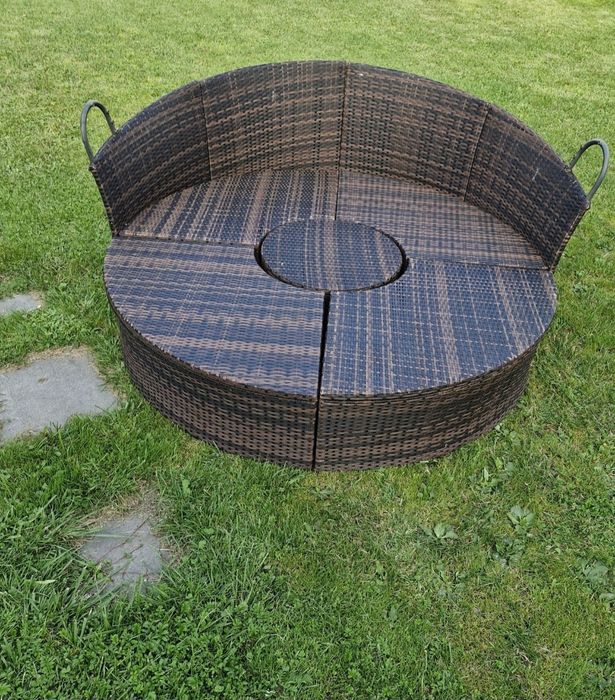 Wyspa ogrodowa okrągła z technoratanu