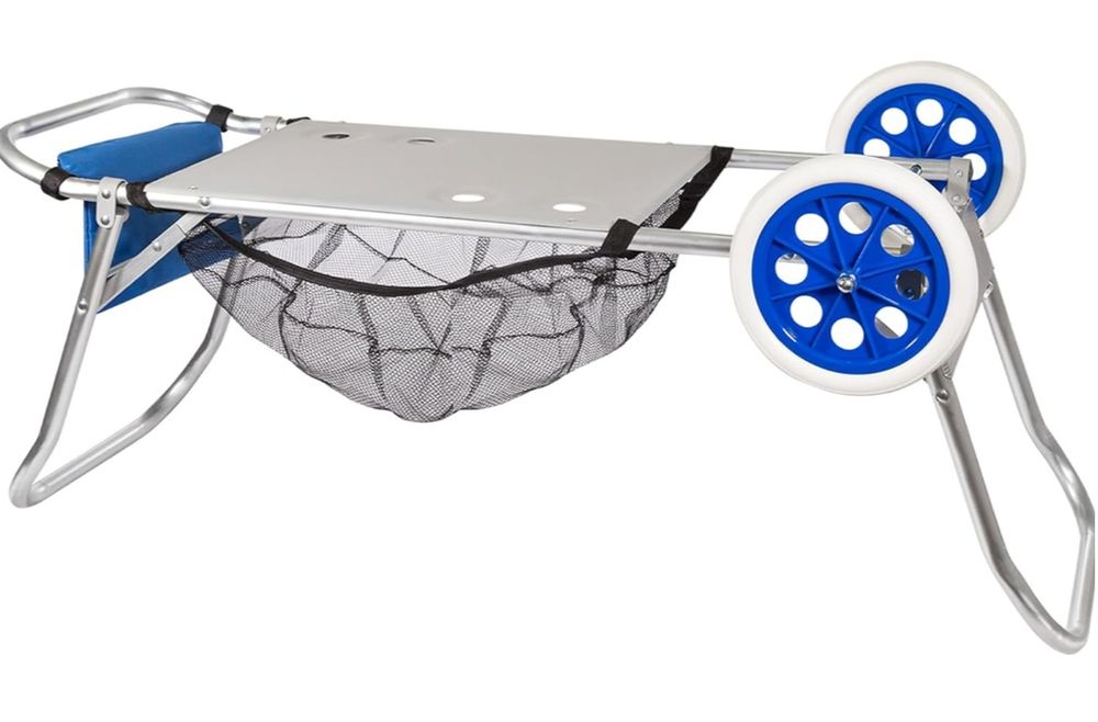 Carrinho praia dobrável para cadeiras e geleira