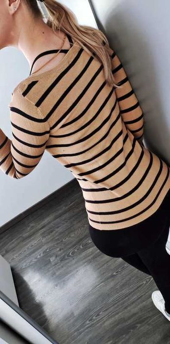 Sweter damski w paski S #y2k #00s #retro