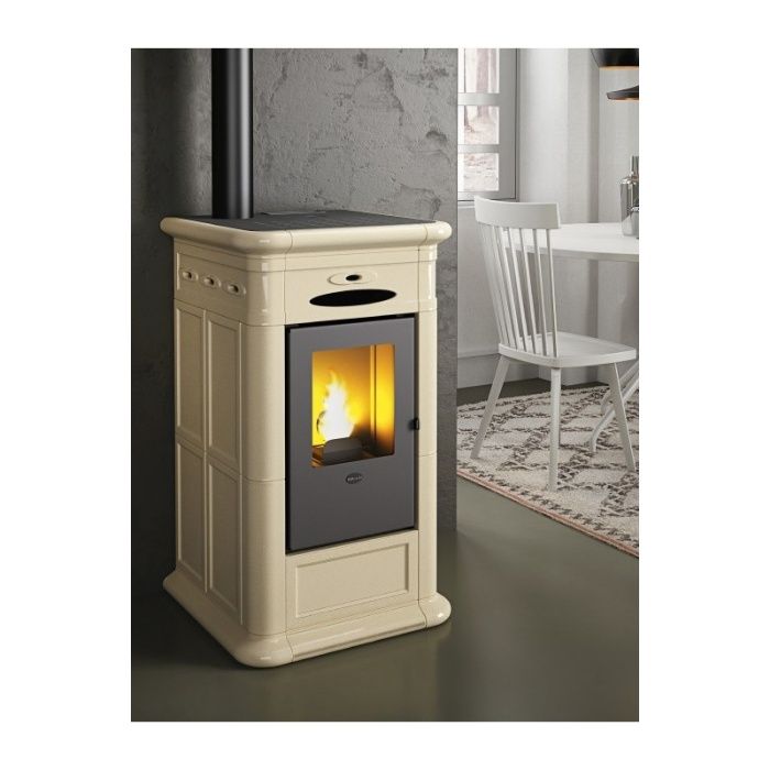 Piec piecyk kominek kaflowy na pellet - Alina 9kW raty 0% Kremowy