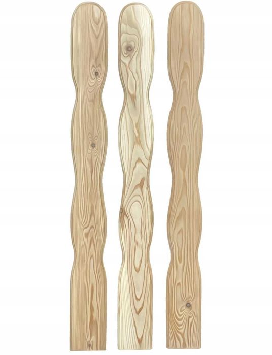 Sztachety drewniane, różne wzory- modrzew/ świerk