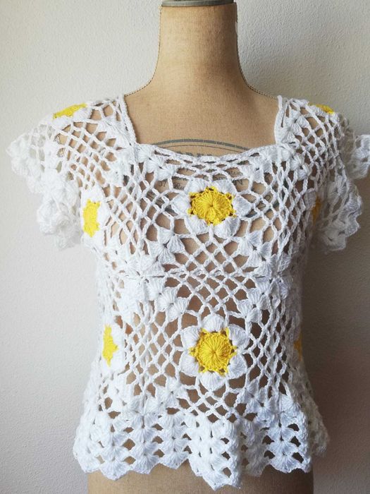 Blusas de crochet manual para o verão