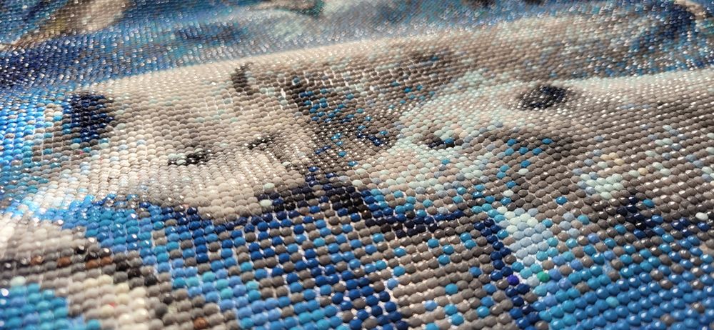 55x 40cm Obraz gotowy haft diamentowy wilki, obraz diamentowy