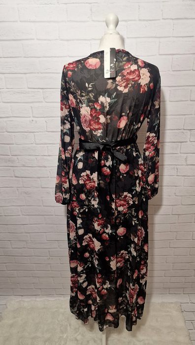 Nowa sukienka maxi Włoska w kwiaty butik