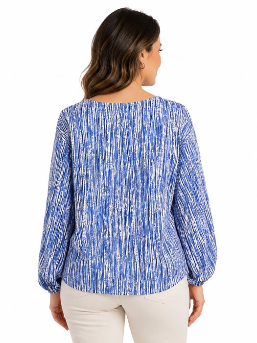 Bluzka NIEBIESKA Paski PLUS SIZE