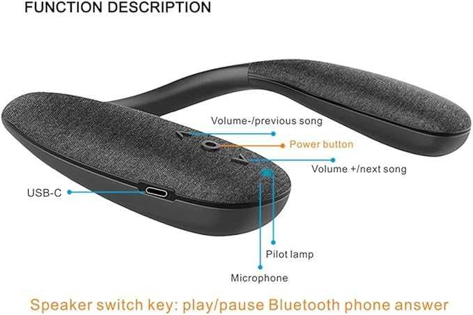 Bluetooth Neck Speaker – Coluna Portátil de Pescoço