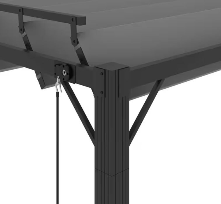 Altana z żaluzjowym dachem 3x4 m, antracyt, tkanina i aluminium