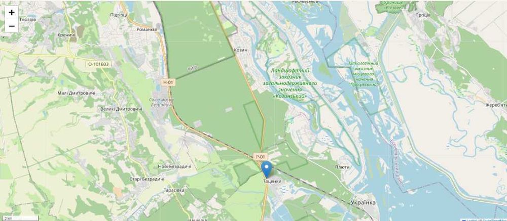 земельна ділянка 17,47 соток с.Таценки Обухівський рн Терміново!