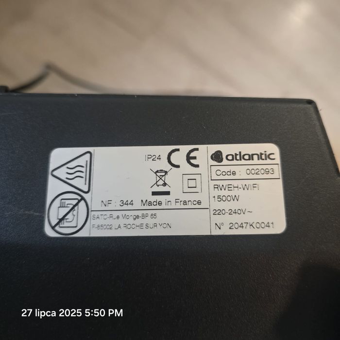 Grzejnik elektryczny promiennik ciepła 1500W Wifi