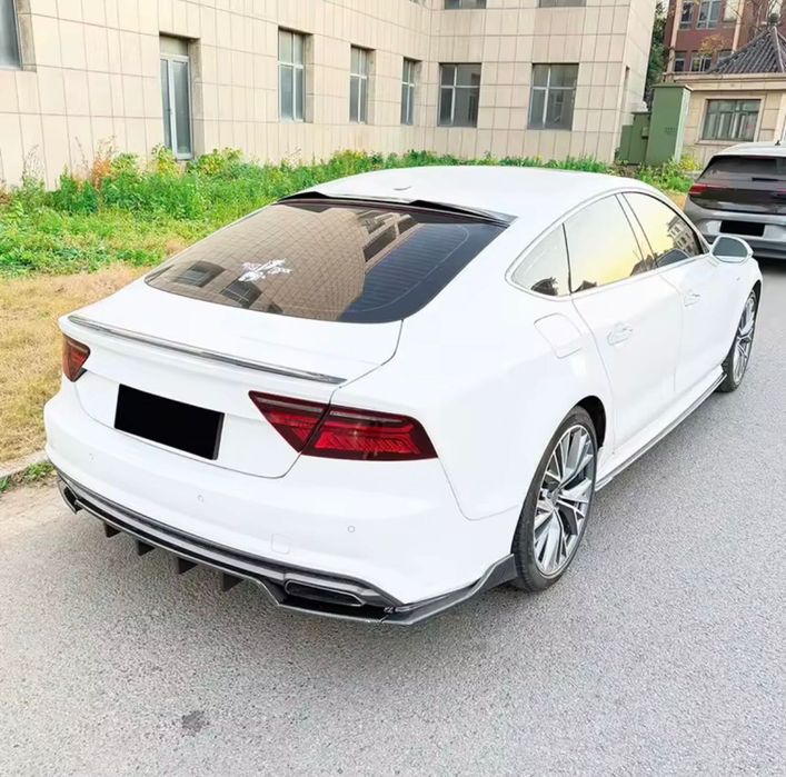 Диффузор Audi A7 C7 накладка на задний бампер Ауди А7 Ц7 юбка бампера сплитер элерон ауді