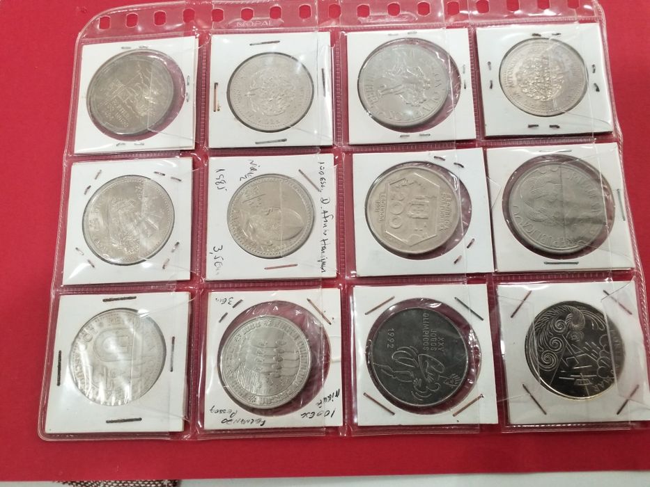 Moedas antigas portuguesas em alpaca.