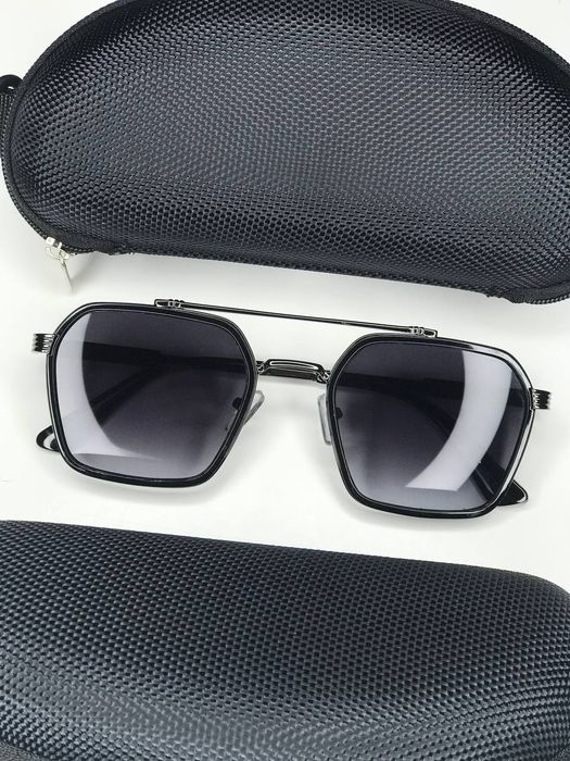 Сонцезахисні окуляри VAN REGEL VR 509 Black Gloss, металева оправа, UV