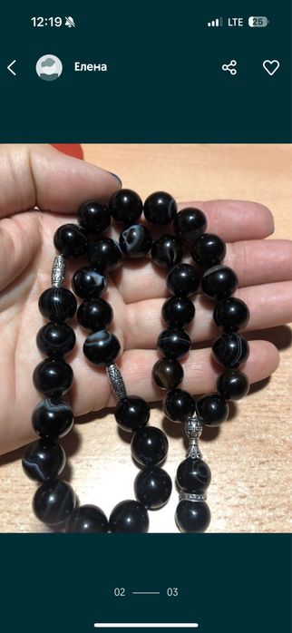 Продам чётки из гагата и агата