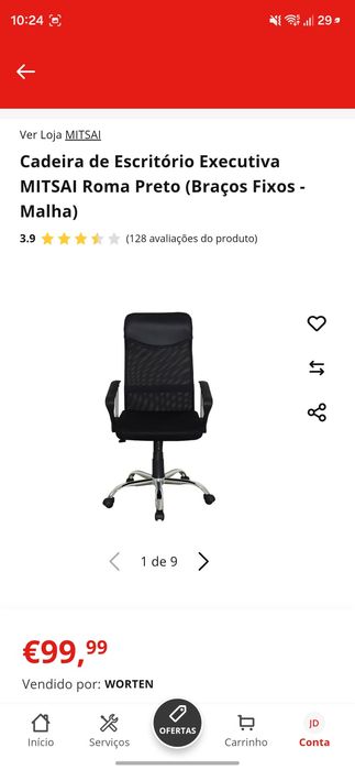 Secretária e cadeira de escritório