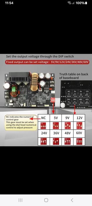 XY6020L понижающий конвертер 1200w/60v/20A.