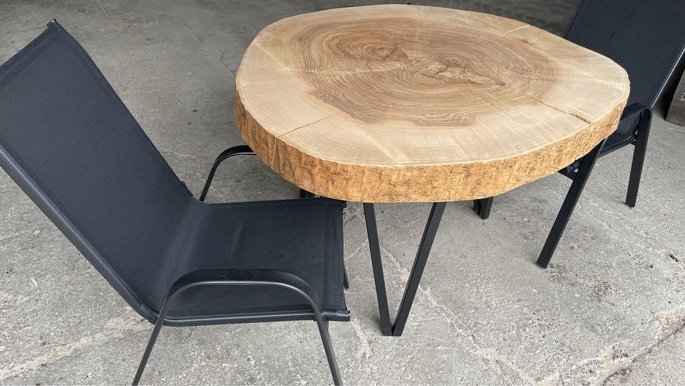 Stół okrągly, monolit jesionowy 120 cm
