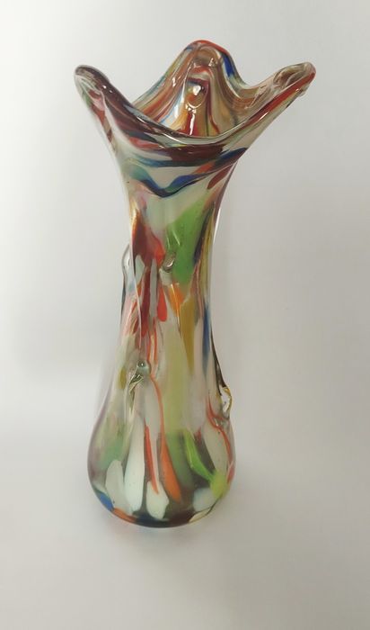 Wazon flakon sękacz szkło vintage PRL