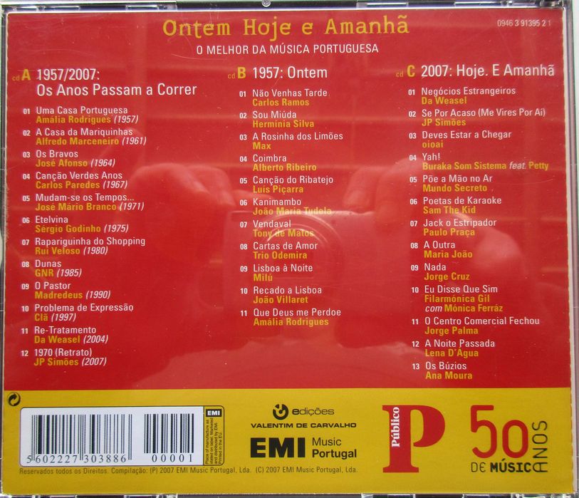 Ontem, Hoje e Amanhã - - - - - [50 Anos de Música Portuguesa] - 2 X CD
