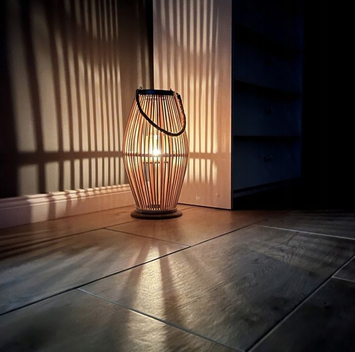 Lampion bambusowy latarynka nowy na taras balkon do domu boho