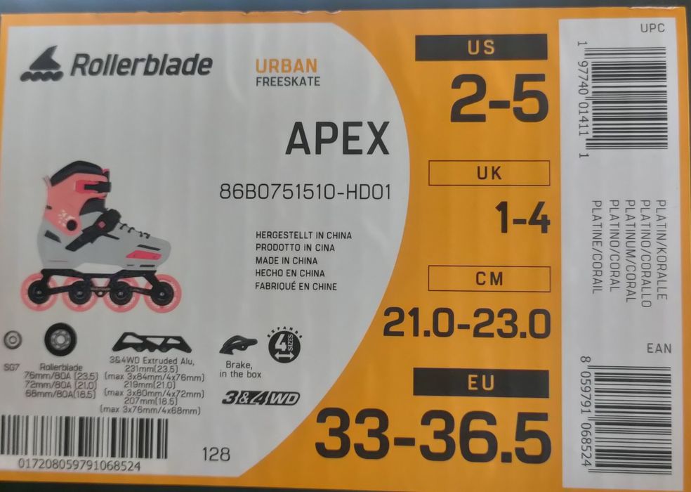 Hamulec Rollerblade Apex 3WD z gumą i śrubami -now, kompletny