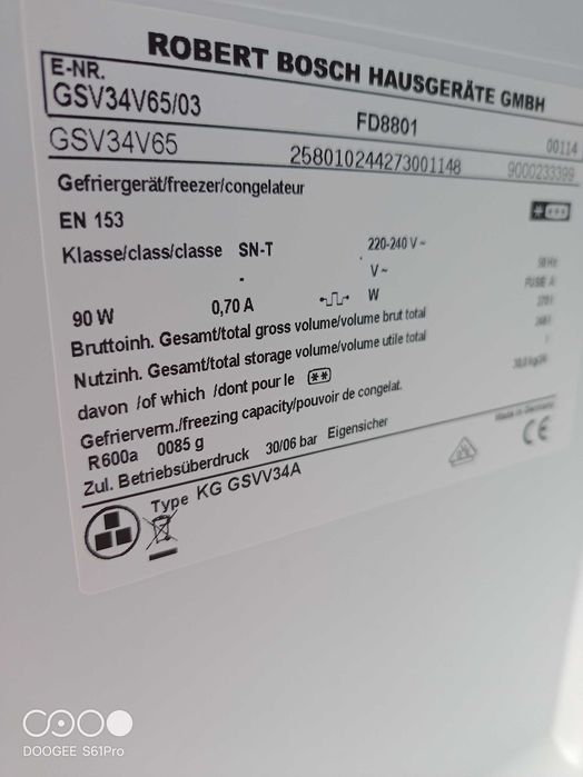 Zamrażarka Bosch GSV34V65