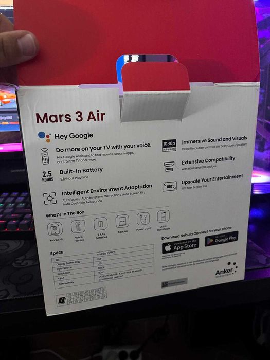 Nebula Mars 3 Air – Projetor Portátil com Bateria (Novo, caixa aberta)