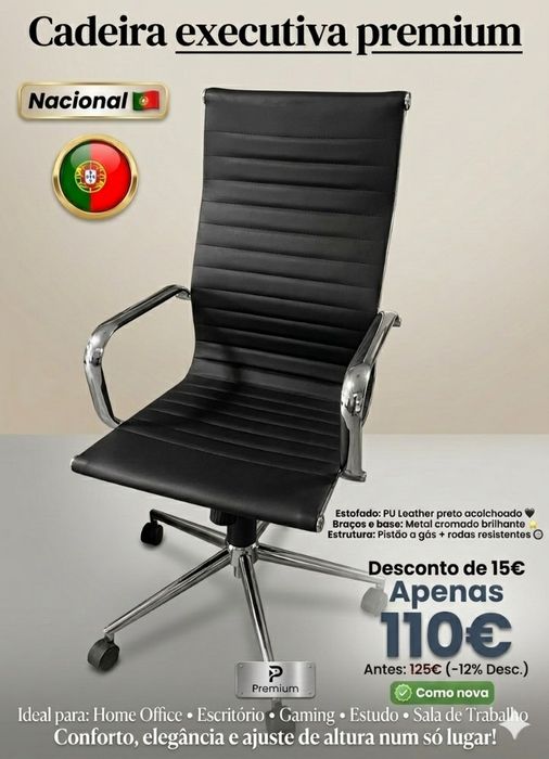 Cadeira cromada executiva
