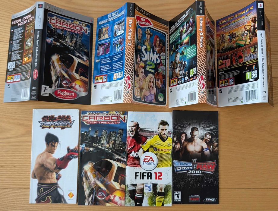 Zestaw - Okładki i instrukcje do gier na konsole Sony PSP