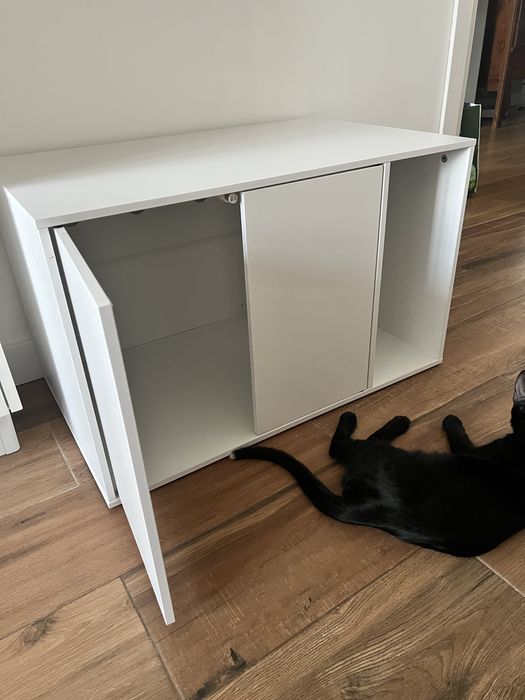 Móvel WC para gatos, branco, NOVO (montado, nunca usado)
