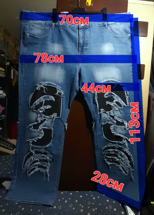 Ого-го какой размерчик Мужские широкие новые джинсы батал 6XL