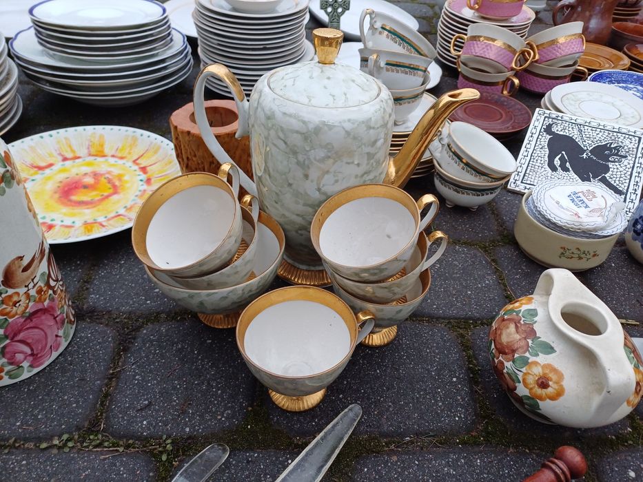 Talerze wazony ceramika porcelana zastawa porcelit PRL filiżanki dzban