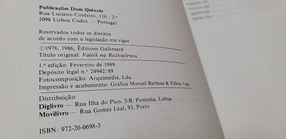 A Valsa do Adeus de Milan Kundera.