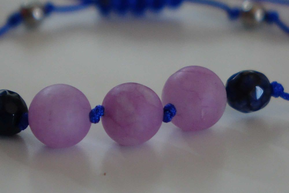 Bransoletka jadeity liliowe