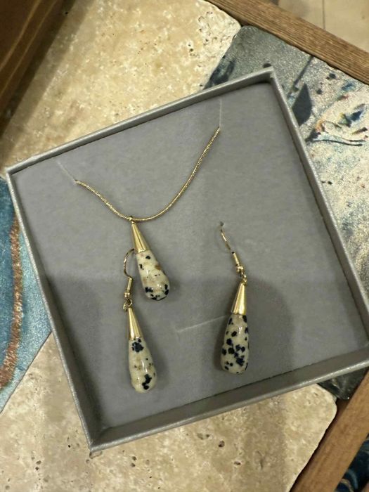 Kolczyki łańcuszek i wisiorek nowy